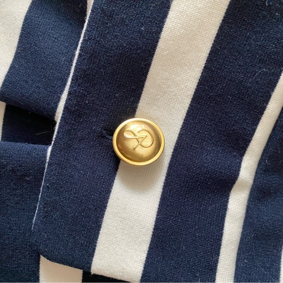 Demure Navy Striped Dress - Picture 5 of 6